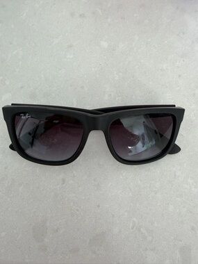 Ray-Ban Black Sunglasses with Gradient Smoke Lenses